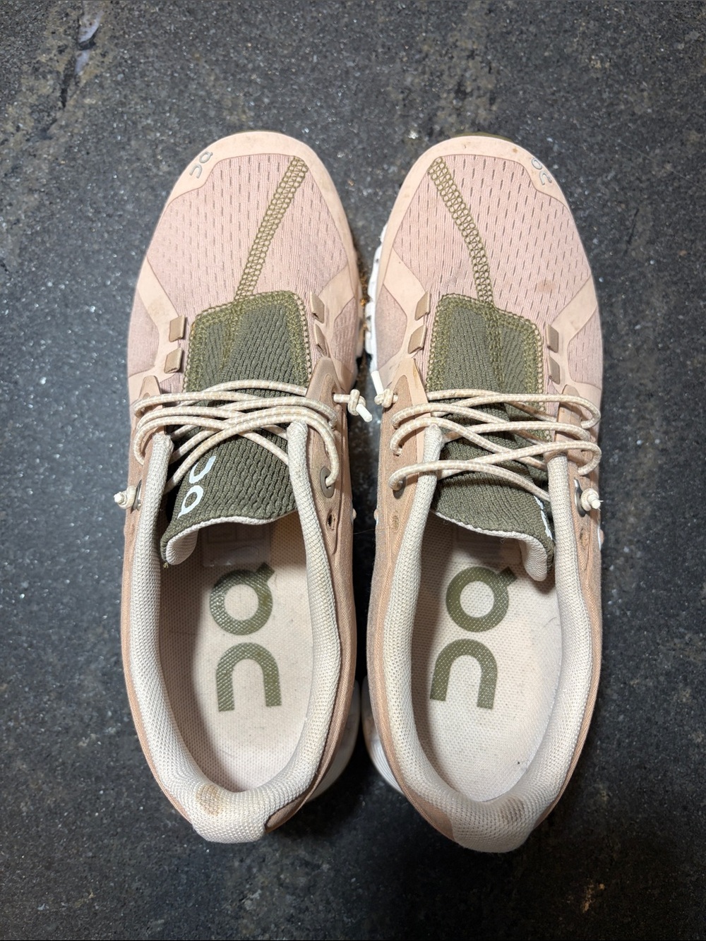 On Running Women's Athletic Shoes - Blush Pink & Olive